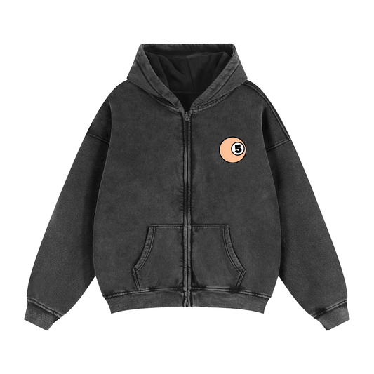 Zip-Through Boxy Fleece Hoodie