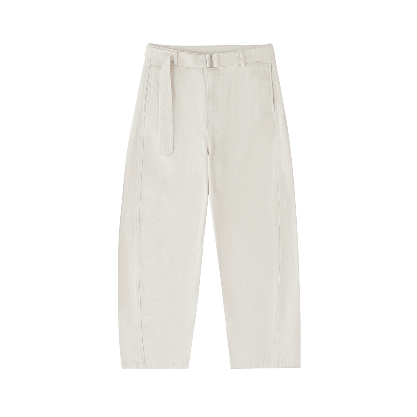 Blank Twisted-Seam Belted Curved-Blade Pants